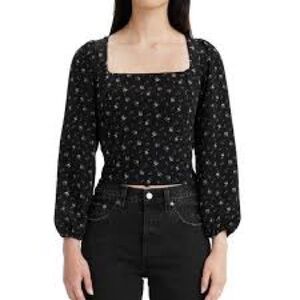 Levi's Black Floral Blouse size medium